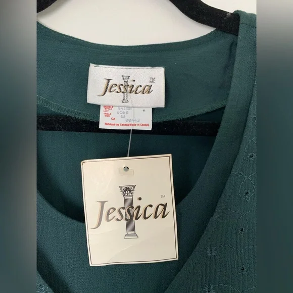 SOLD‼️BNWT Vintage Jessica Green Eyelet Vest Dress - Picture 7 of 8